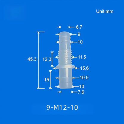 100/PK Bulkhead Tubing Fittings with Barb Thread Plumbing Irrigation Systems 5.6-12MM