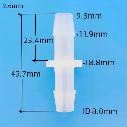 Equal Barb Hose Fittings – Food Grade Plastic Tube Connectors (PP)
