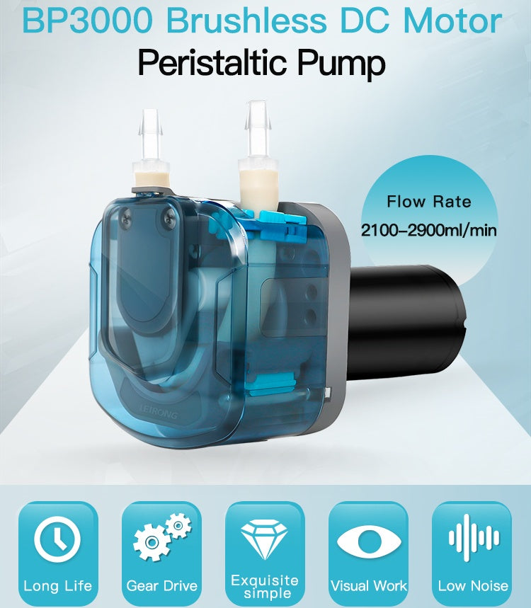 BP3000 Brushless DC Motor Peristaltic Pump Product Display, Low Noise Silicone Tube Pump for Viscous Liquids

