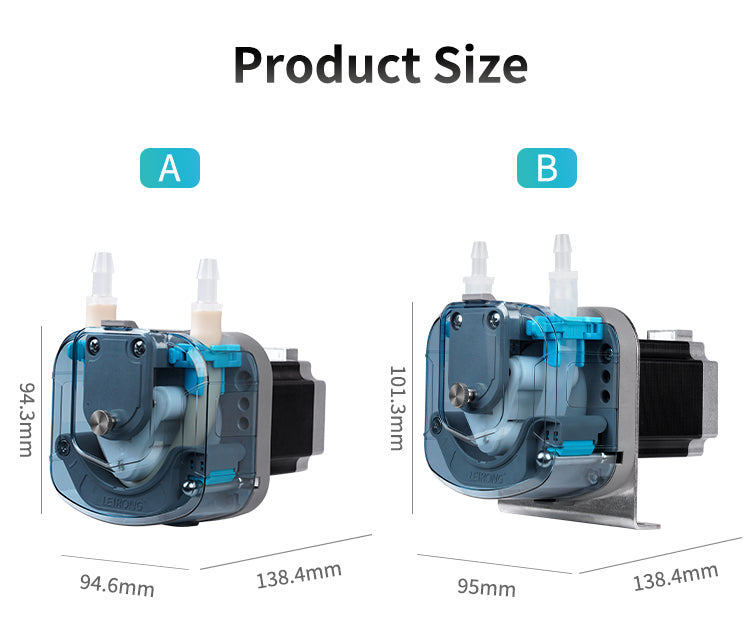 BP3000 Peristaltic Pump Product Size Dimensions Diagram with Measurement Reference

