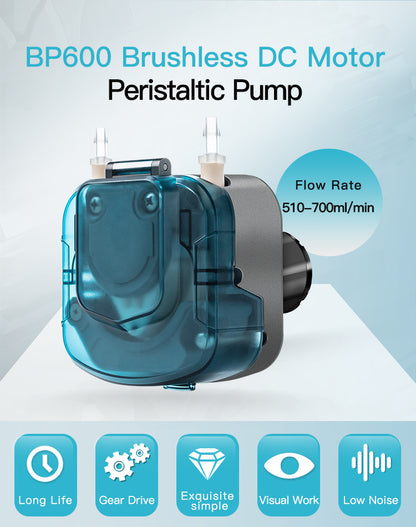 BP600 Brushless High Flow Peristaltic Pump 600ml/min 12v 24v Fruit Juice Filling Experimental Pumping Water Chemicals