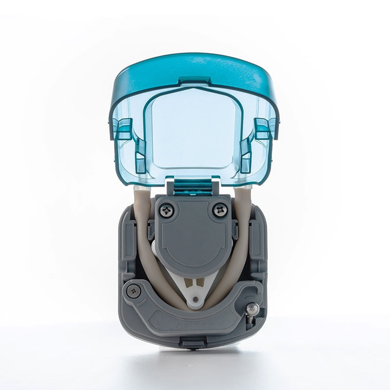 BP600 peristaltic pump front view showing transparent shell and internal rotor structure for easy visual monitoring
