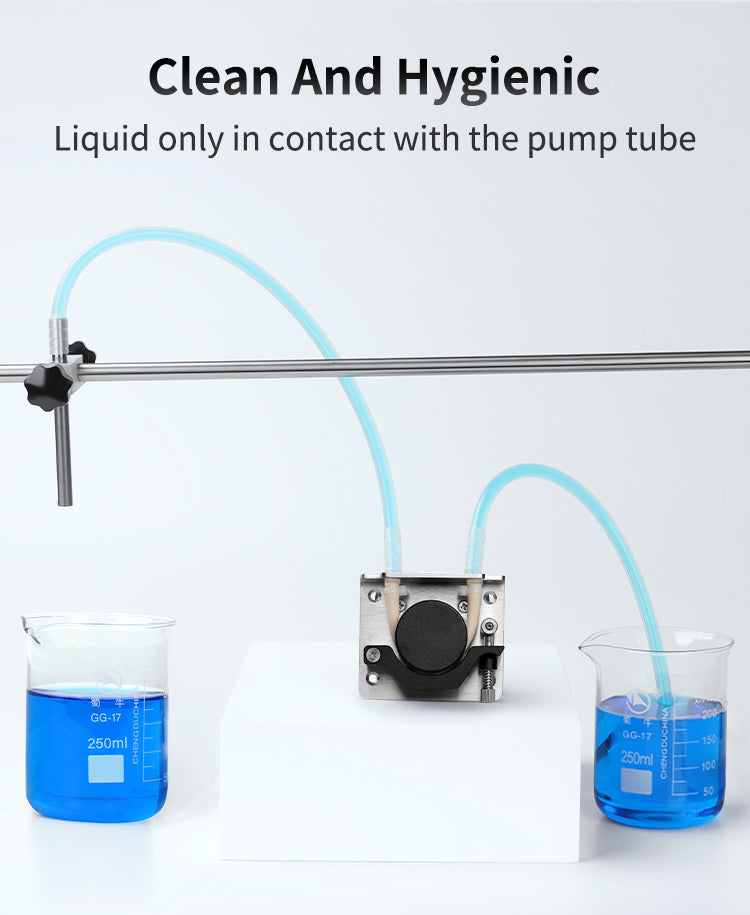 BPC Stepper Motor Peristaltic Pump Side View - Compact Design with Low Noise Operation
