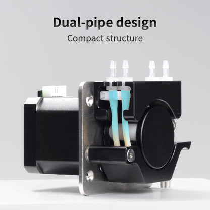 BPE stepper motor driven peristaltic pump front view - precise 0 to 100ml per minute flow control for laboratory use
