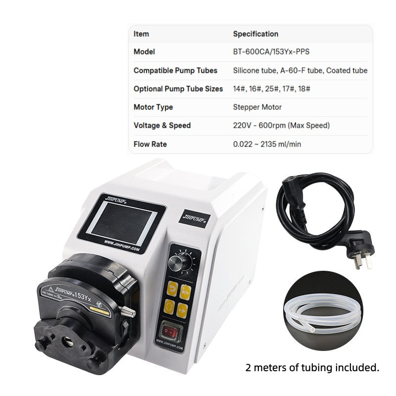 BT-600CA Intelligent Peristaltic Pump with 153Yx-PPS Pump Head, 220V 600RPM, Flow Rate 0.022-2135mL/min
