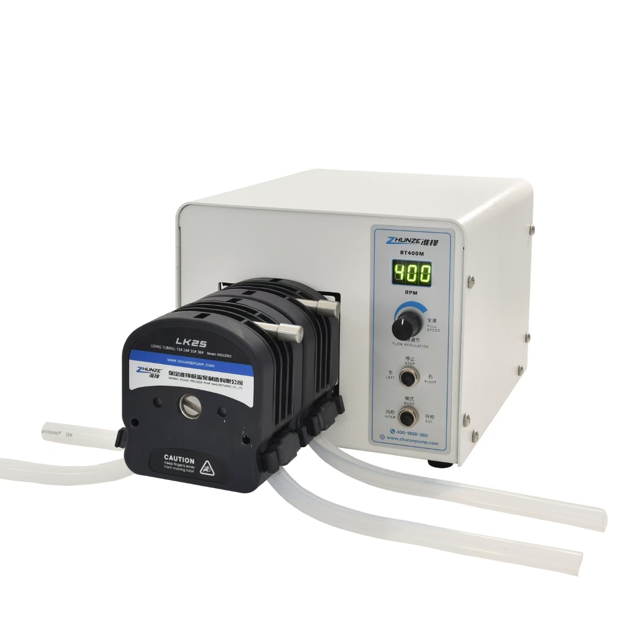 BT600M LK25 Dual Head Peristaltic Metering Pump, 0.1-600rpm, Lab Dosing