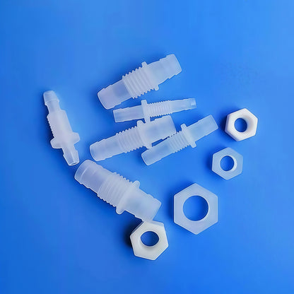 100/PK Bulkhead Tubing Fittings with Barb Thread Plumbing Irrigation Systems 5.6-12MM
