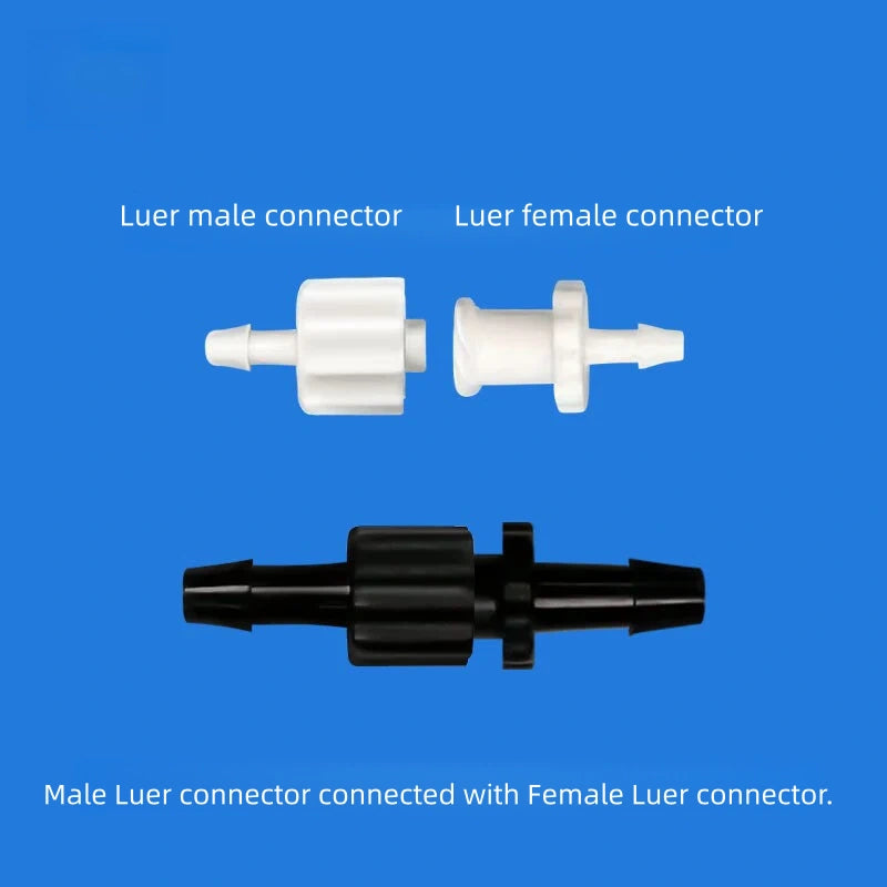 Colorful Luer to Barbed Fittings Luer Lock Barb Tubing Connector Hose 1/16 to 1/4 etc ,PP