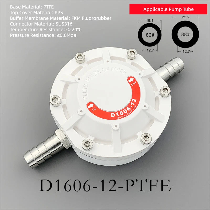 D1606-12 Pulsation Dampener for Peristaltic Pumps