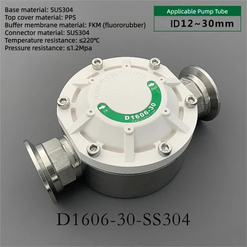 D1606-30 Chemical Resistant Pulsation Dampener for Peristaltic Pumps