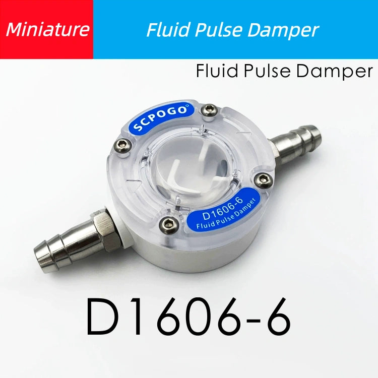 D1606-6 Miniature Fluid Pulse Damper Liquid Pulsation Dampener Reduces Fluctuation Buffering  for Diaphragm Peristaltic Pump