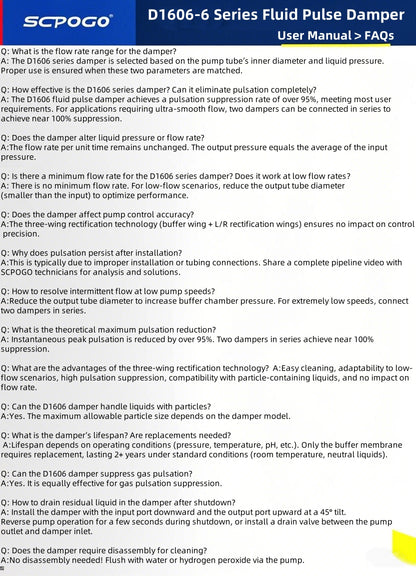D1606 Pulse Damper FAQ - Installation Guide and Technical Specifications for PPS Pulsation Dampener
