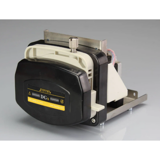 DGx-JBT OEM small volume peristaltic pump single channel with stainless steel bracket, PPS pump housing, DC motor drive for liquid dosing and dispensing
