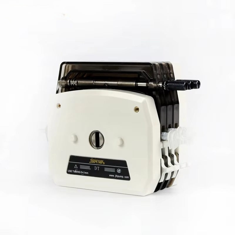 DT Multi-Channel Peristaltic Pump Head – Low-Pulse Precision Dosing, Stainless Steel Roller, Side View
