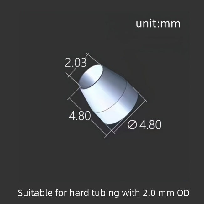 ETFE Ferrule 2.0mm Hard Tubing Connector for Flangeless Fittings HPLC LC Instruments
