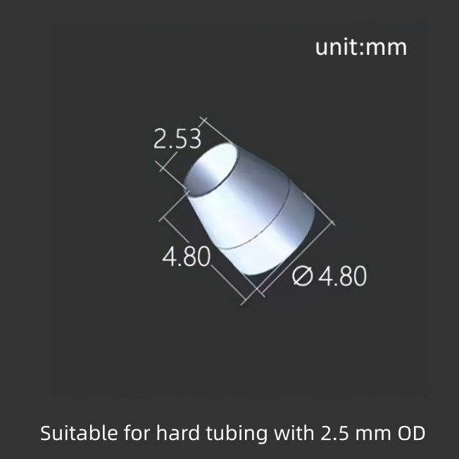ETFE Ferrule 2.5mm Hard Tubing Connector for Flangeless Fittings HPLC LC Instruments
