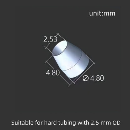 ETFE Ferrule 2.5mm Hard Tubing Connector for Flangeless Fittings HPLC LC Instruments
