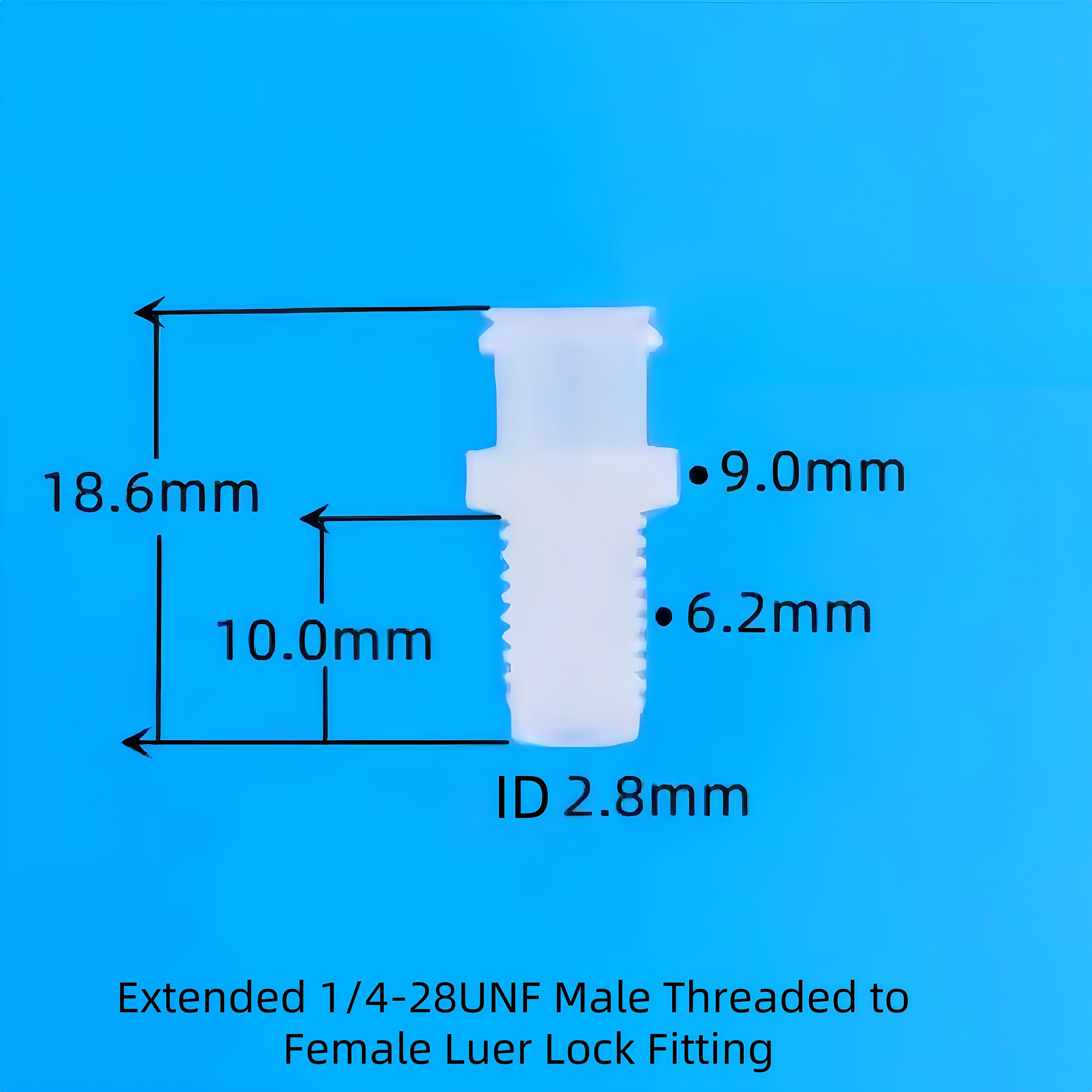 Threaded Luer Female Luer Lock to 1/4-28 UNF Male Threaded Connector - ForeShine ...