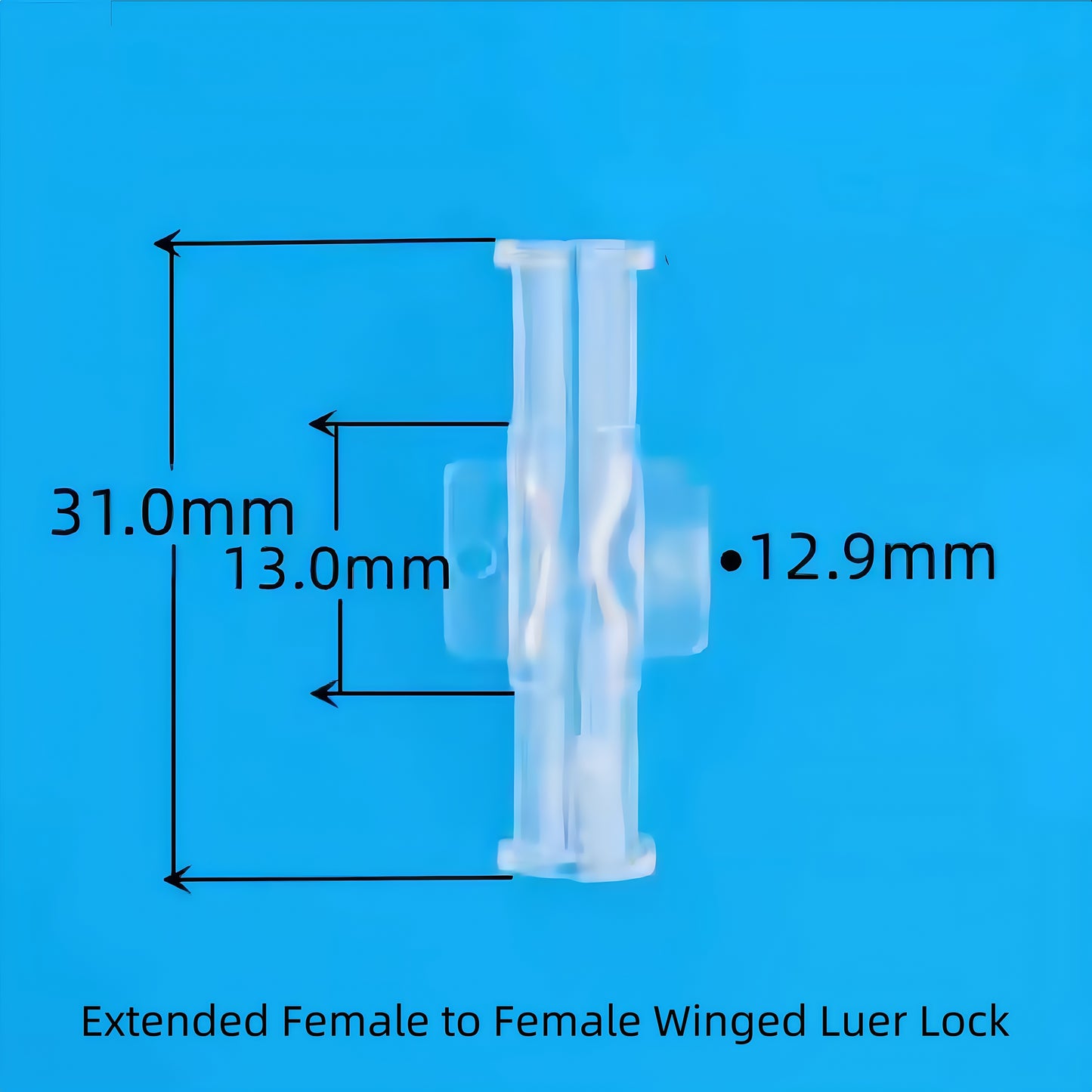 Plastic Luer Lock Female-Female Connector — Food-Grade PP/PC