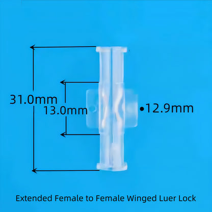 Plastic Luer Lock Female-Female Connector — Food-Grade PP/PC