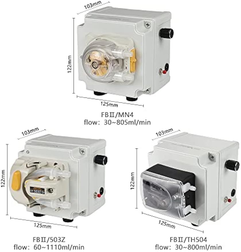 Bomba peristáltica ajustable de velocidad variable FB, caudal constante, larga vida útil, 24 V CC o con fuente de alimentación CA 110-220 V 