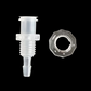 Medical PP Barb Luer Lock Fitting 1/4-28 UNF Female Thread Bulkhead Panel Mount