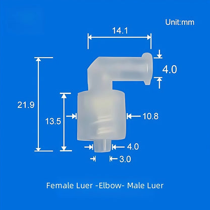 Managing Rotating Male Luer Fitting with Movable Swivel Luer Lock, PP，Slip (Rotating)