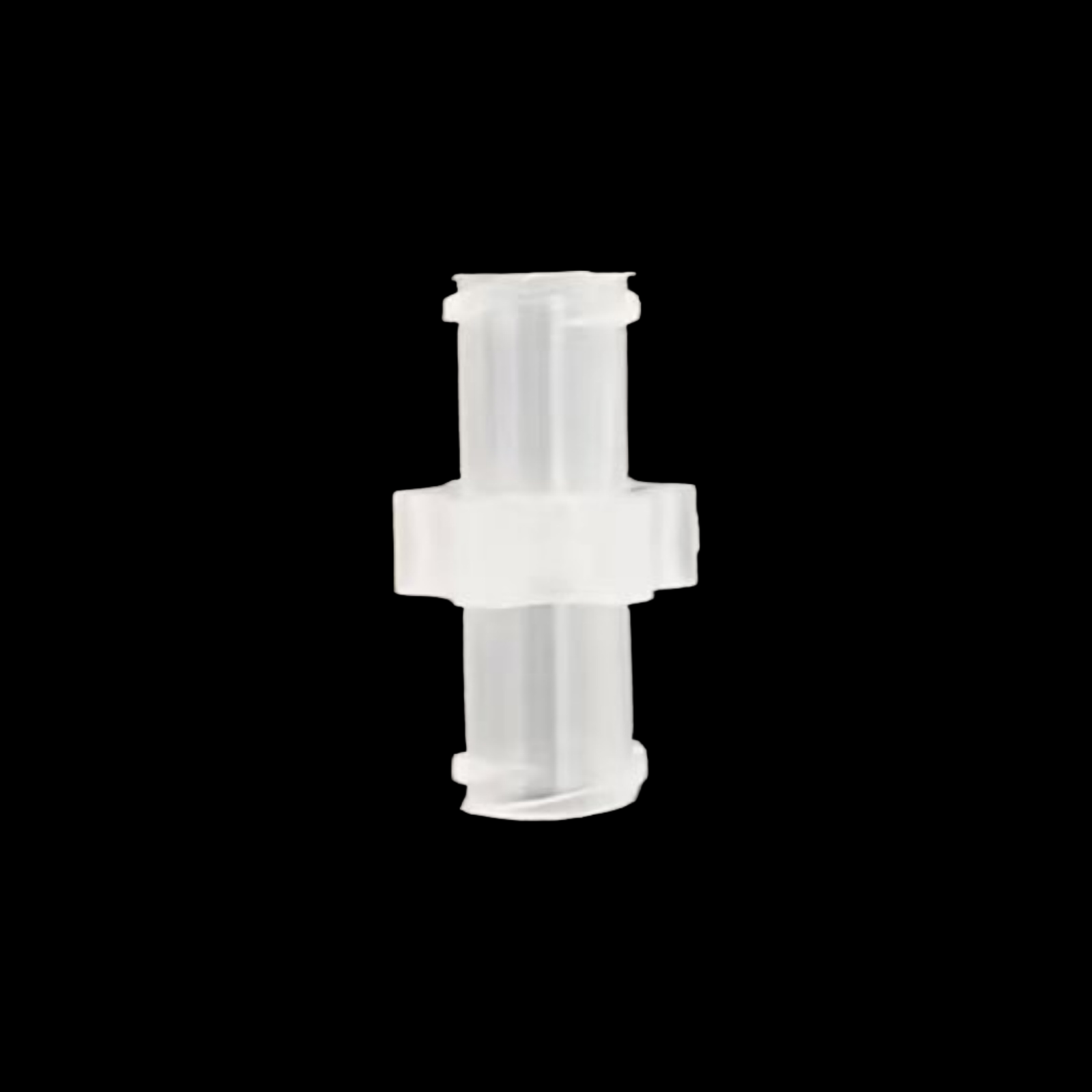 Female to Female Luer Lock Connector, White PP, Cross-Type Fluid Coupling for Medical Tubing
