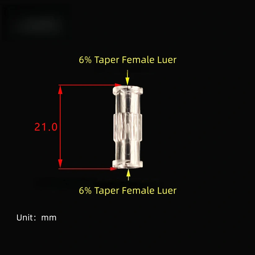 Female to Female Luer Lock Connector PC Polycarbonate Non-Sterile, Medical Grade
