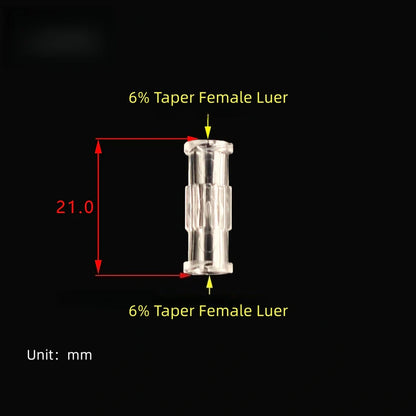Female to Female Luer Lock Connector PC Polycarbonate Non-Sterile, Medical Grade
