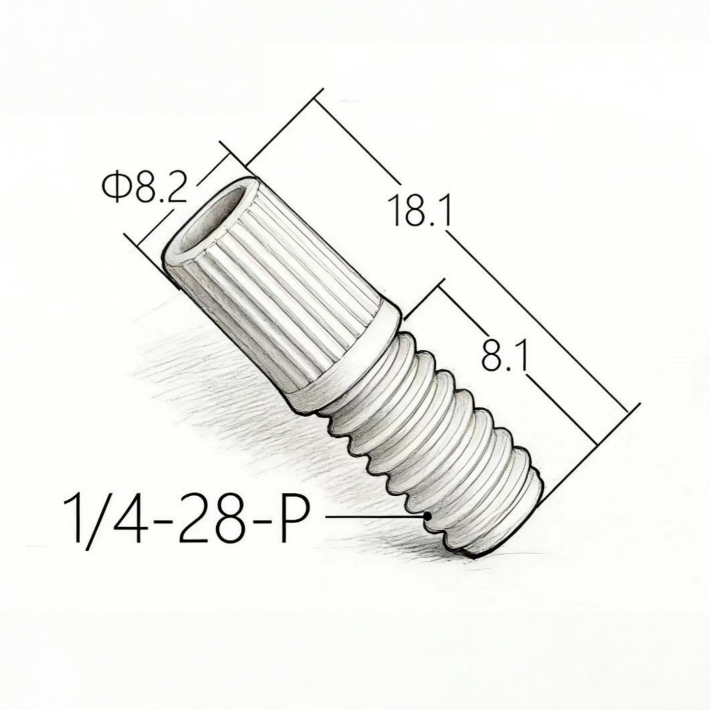 1/4-28 UNF Flangeless Fitting Nut for HPLC System - Standard Thread Lab Connector
