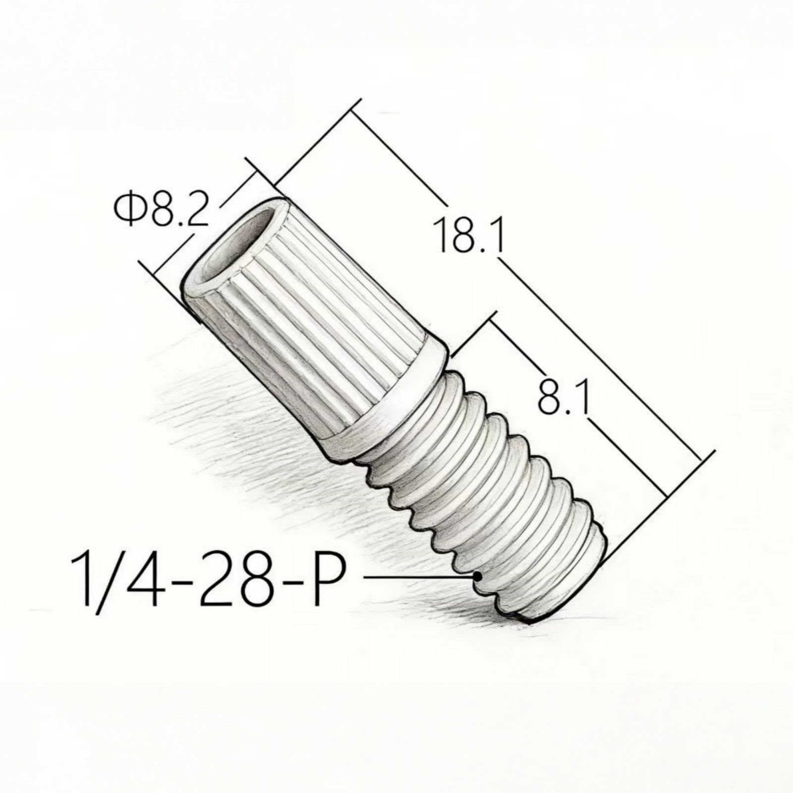1/4-28 UNF Flangeless Fitting Nut for HPLC System - Standard Thread Lab Connector
