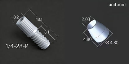 Flangeless Fittings Two-Piece Set (Nut + Ferrule) for HPLC & Chromatography – Leak-Proof Lab Connectors