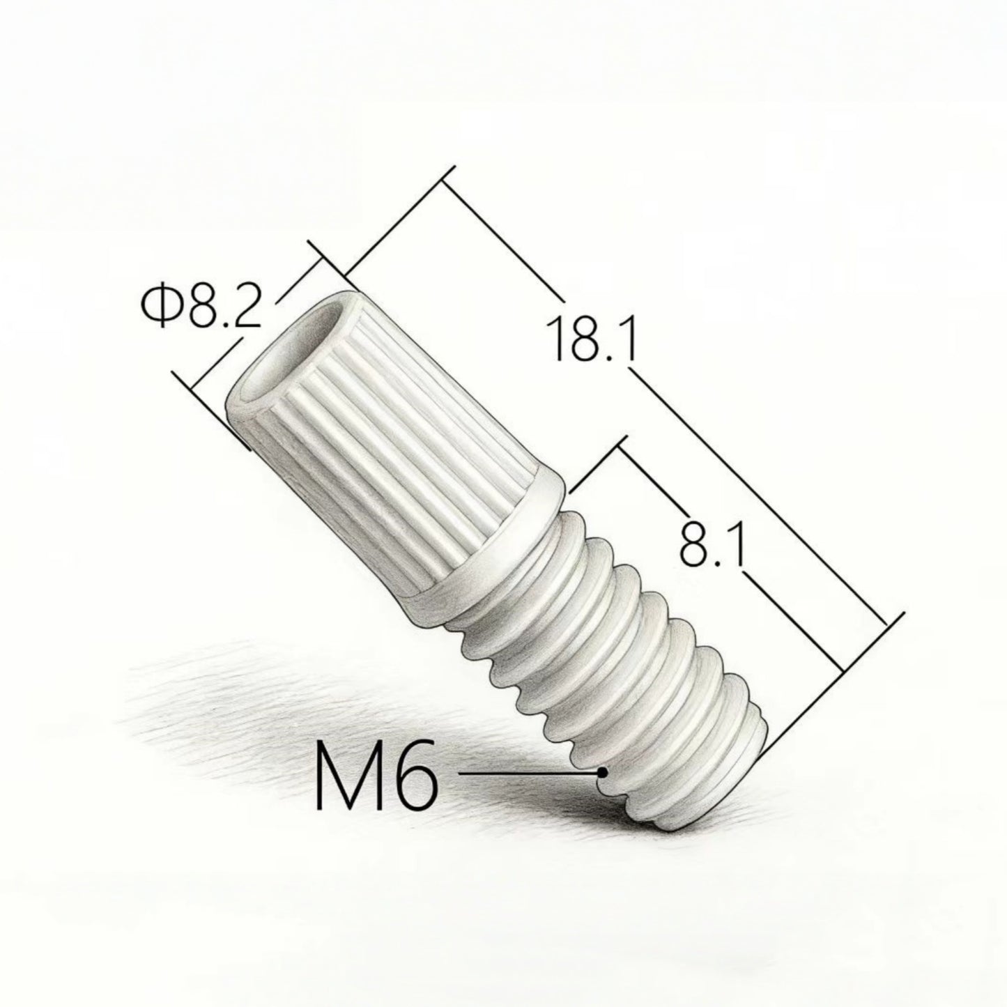 M6 Flangeless Fitting Nut for HPLC Chromatography - 1.6mm ID Metric Lab Tubing Connector
