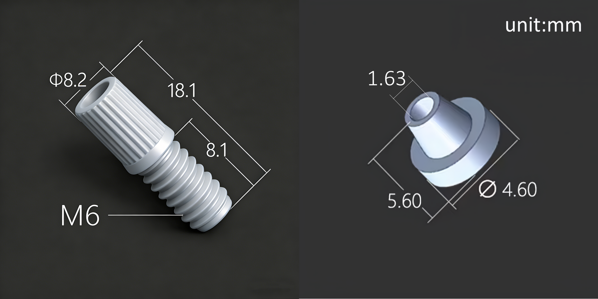 Flangeless Fittings 1.6mm Nut and Ferrule Set for HPLC Chromatography Tubing

