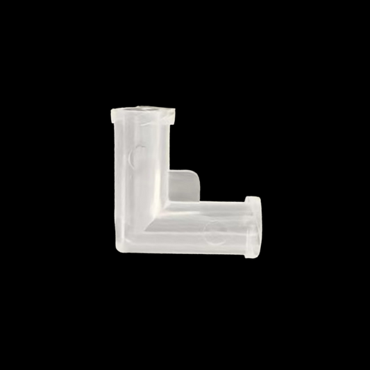 L-Type Female to Female Luer Lock Connector, Food-Grade PP, Leak-Proof, Clear/White, Medical and Laboratory Use
