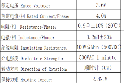 LP8000 Stepper Motor Peristaltic Pump Electrical Specifications and Technical Parameters Table
