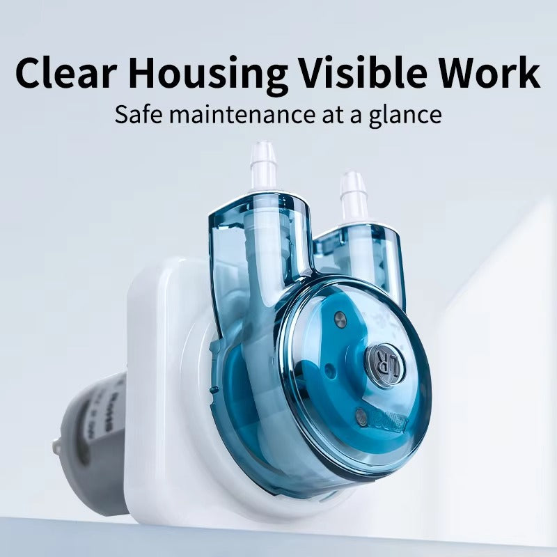 LP80 mini peristaltic pump transparent pump head for real-time tube monitoring and easy maintenance
