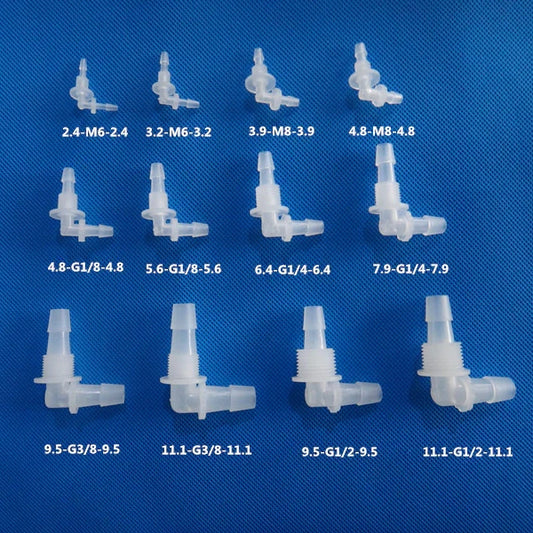 L Elbow Bulkhead Fittings, Elbow Hose Connector Panel Mounting Fittings PP