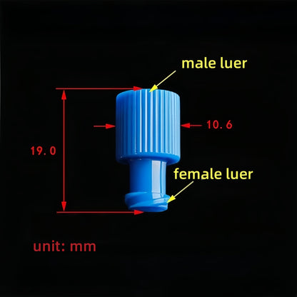 Dual-ended Male Luer Lock to Female Luer End Plug for Medical and Laboratory Use - Food-Grade PP, Leak-Proof, Durable
