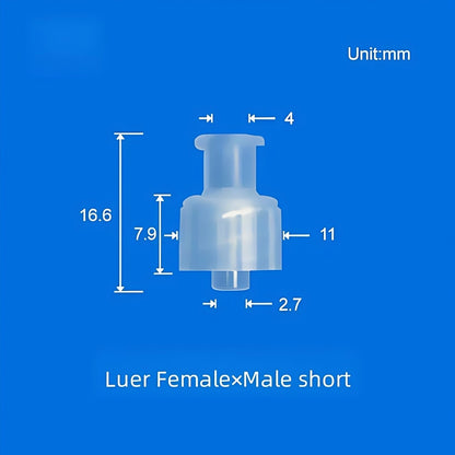 Short Female x Male Luer Lock Fitting PP - Standard Thread Connector
