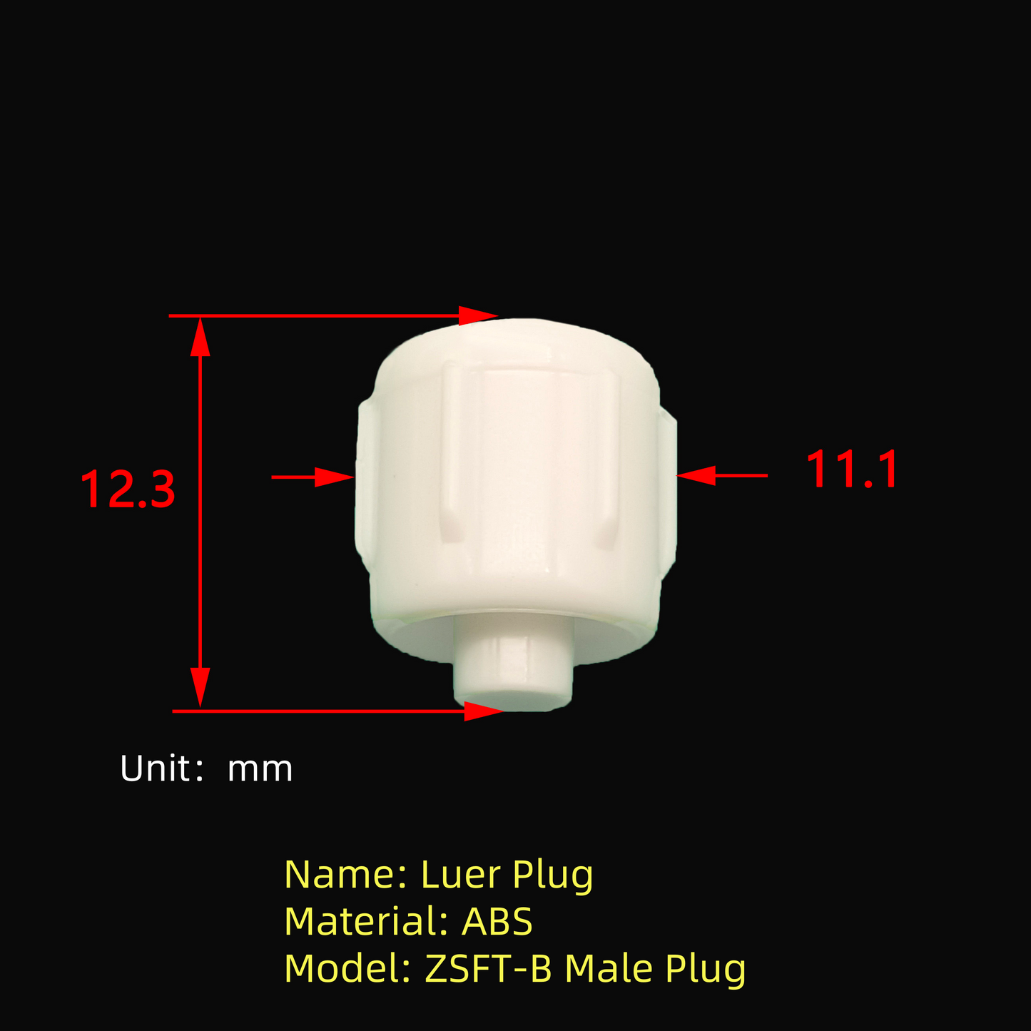 Female Luer Lock Plug ZSFT-B ABS Stopper Cap Enteral Feeding Tube Infusion System Sealing
