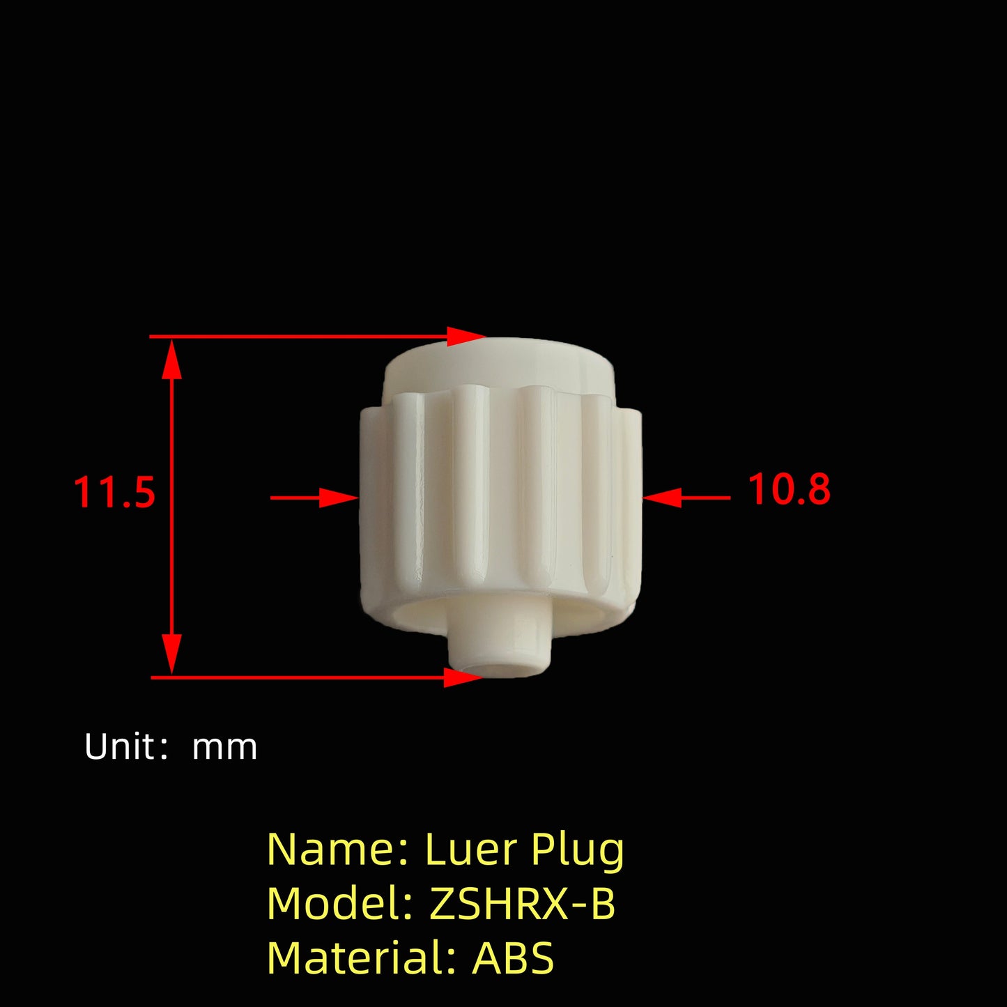 Male Luer Lock Plug ZSHRX-B Stopper Cap Standard Luer Fitting Leak-Proof Medical Grade
