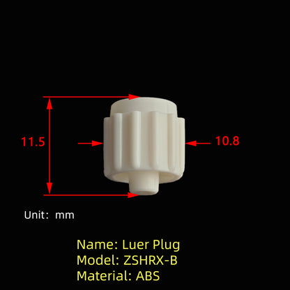 Male Luer Lock Plug ZSHRX-B Stopper Cap Standard Luer Fitting Leak-Proof Medical Grade
