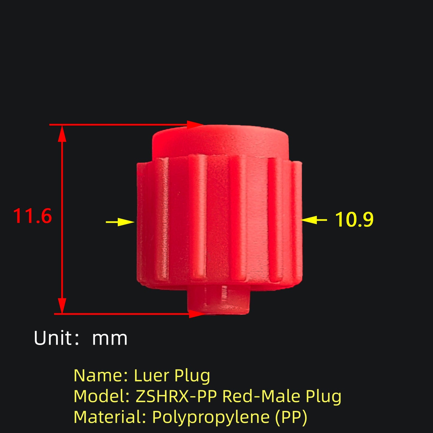 Male Female Luer Lock Plug ZSHRX-PP Polypropylene Stopper Cap 100pcs Bulk Pack OEM Available
