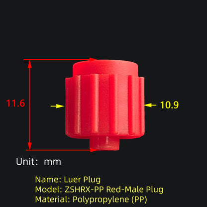 Male Female Luer Lock Plug ZSHRX-PP Polypropylene Stopper Cap 100pcs Bulk Pack OEM Available
