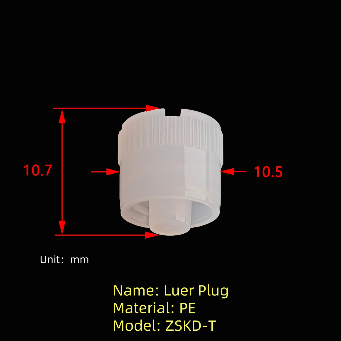Luer Lock Plug ZSKD-T Stopper Cap for IVD Biopharmaceutical Laboratory Fluid Sampling
