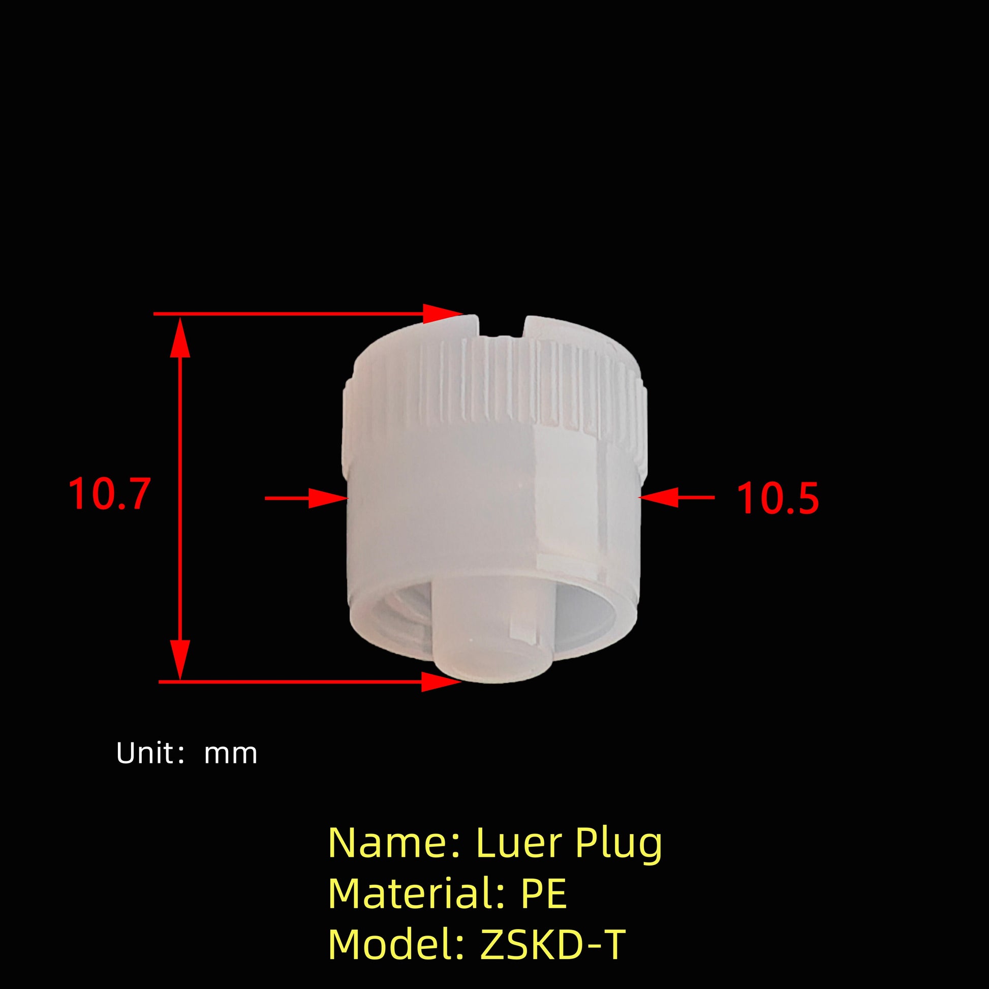 Luer Lock Plug ZSKD-T Stopper Cap for IVD Biopharmaceutical Laboratory Fluid Sampling
