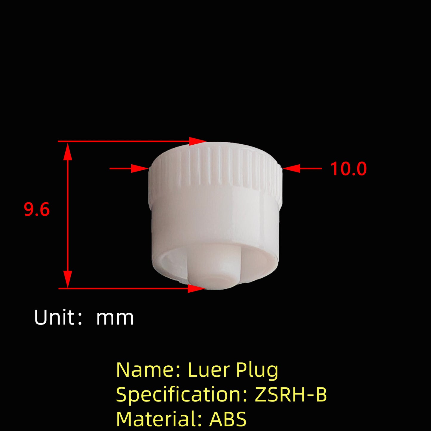 Luer Lock Plug ZSRH-B  ABS Stopper Cap Medical Laboratory Fluid Control Sealing Accessory
