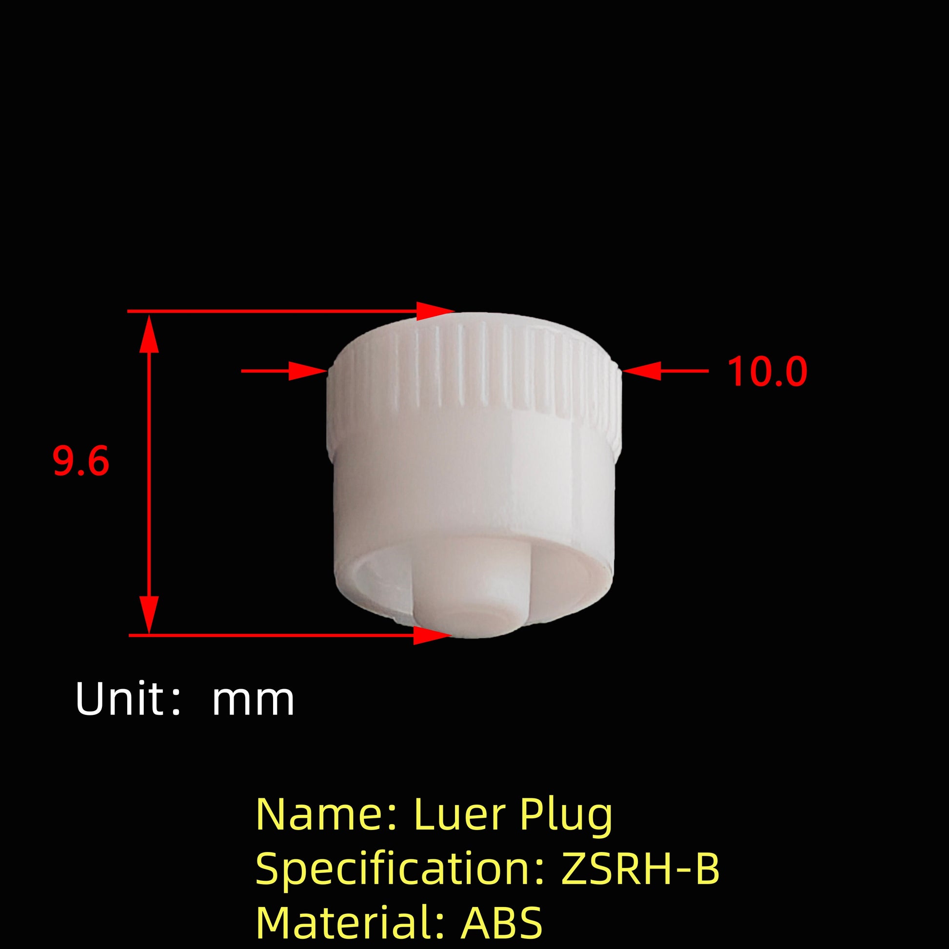 Luer Lock Plug ZSRH-B  ABS Stopper Cap Medical Laboratory Fluid Control Sealing Accessory
